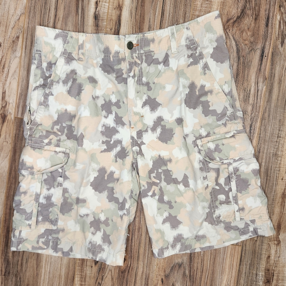 L.L. Bean Camo Cargo Natural Fit Shorts 33 Skater Streetwear